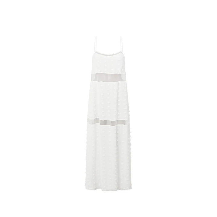 Damen Transparentes Maxikleid mit verspielten 3D-Punktdetails Drune