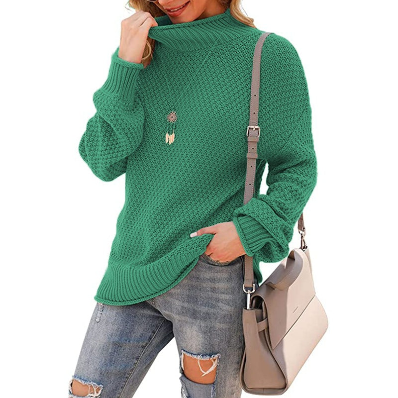 Damen Strickpullover mit hohem Kragen und strukturierter Optik Drune