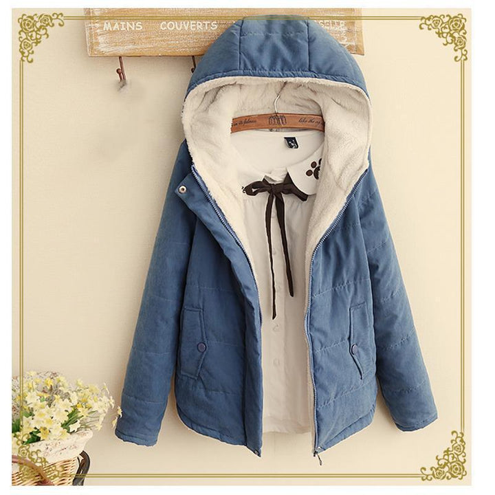 Damen gesteppte Kapuzenjacke mit kuscheligem Futter und praktischen Taschen Drune