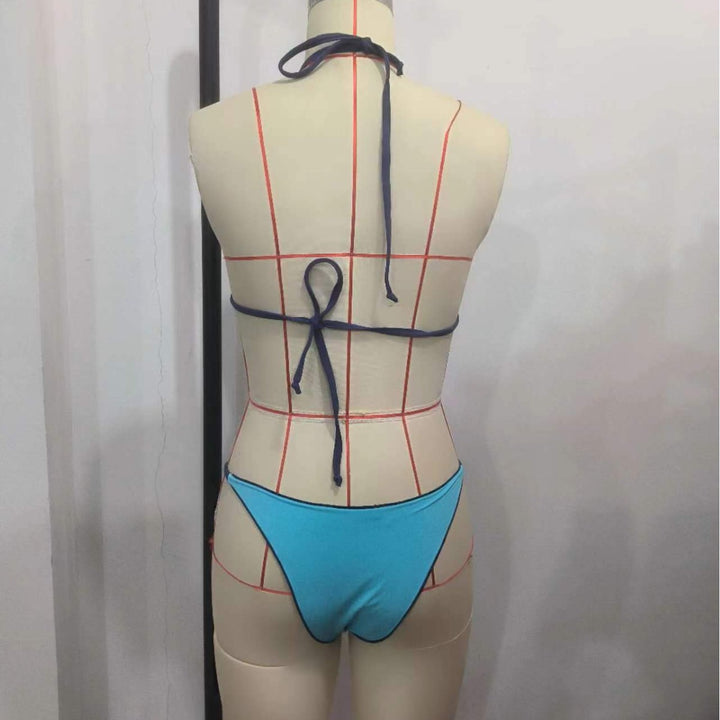 Damen Triangel-Bikini-Set mit geometrischem Design Drune