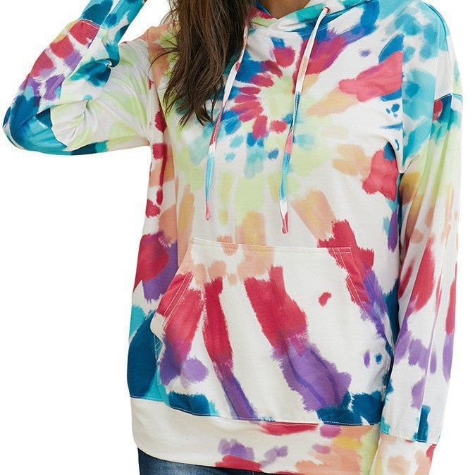 Damen lässiger Kapuzenpullover im einzigartigen Tie-Dye-Design Drune
