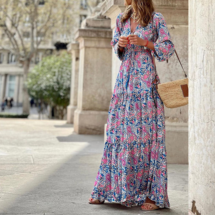 Damen Maxikleid mit eleganter Paisley-Optik und luftigen Ärmeln Drune