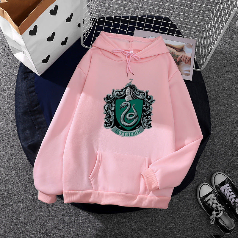Damen Kapuzenpullover mit Slytherin-Wappen Drune