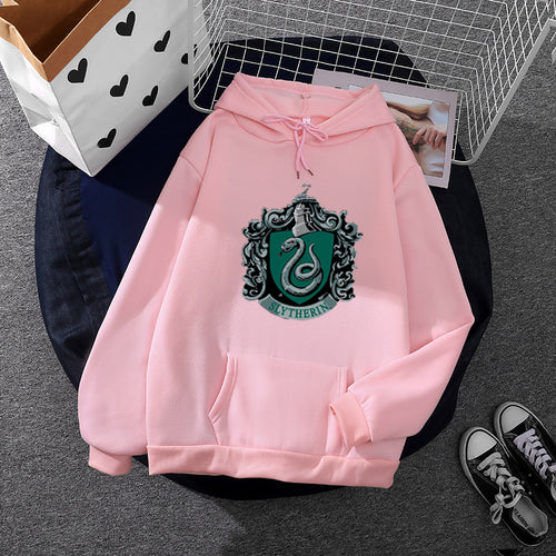 Damen Kapuzenpullover mit Slytherin-Wappen Drune