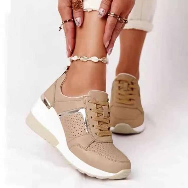 Damen modische Plateau-Sneaker mit atmungsaktiver Mesh-Oberfläche und komfortablem Fußbett Drune