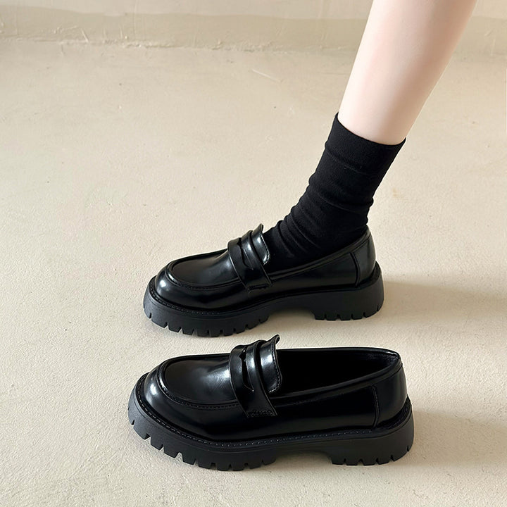 Damen nan Plateau-Loafer mit Profilsohle und Velourslederoptik Drune