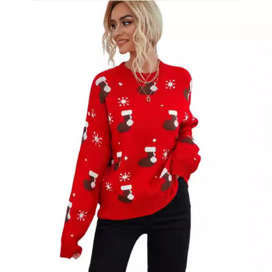 Damen Weihnachtspullover mit festlichem Sockendesign Drune
