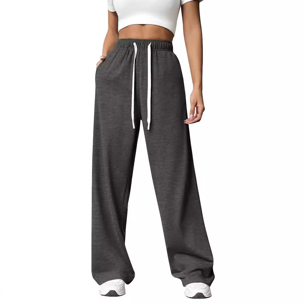 Damen lose Jogginghose mit elastischem Bund und Seitentaschen Drune