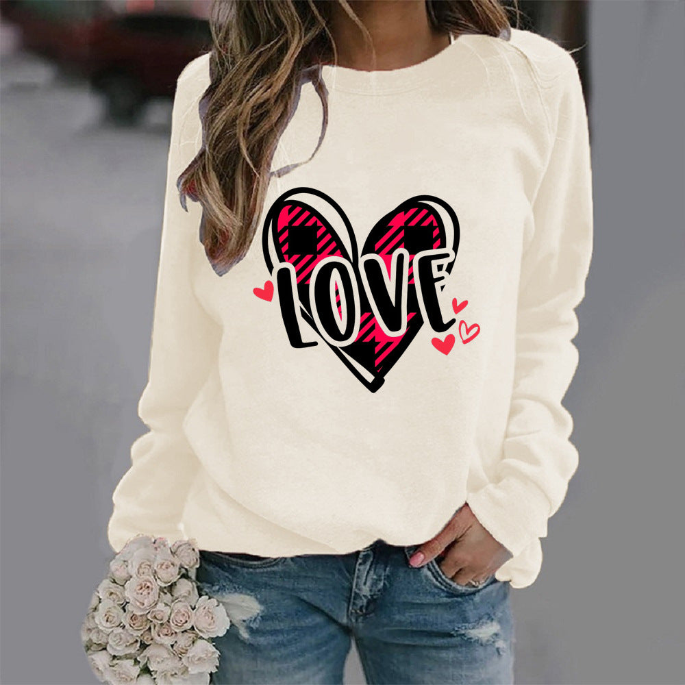 Damen Sweatshirt mit kreativem Herzdesign und lässigem Schnitt Drune