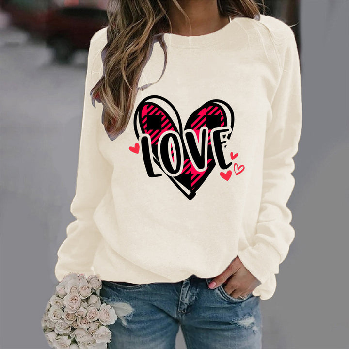 Damen Sweatshirt mit kreativem Herzdesign und lässigem Schnitt Drune
