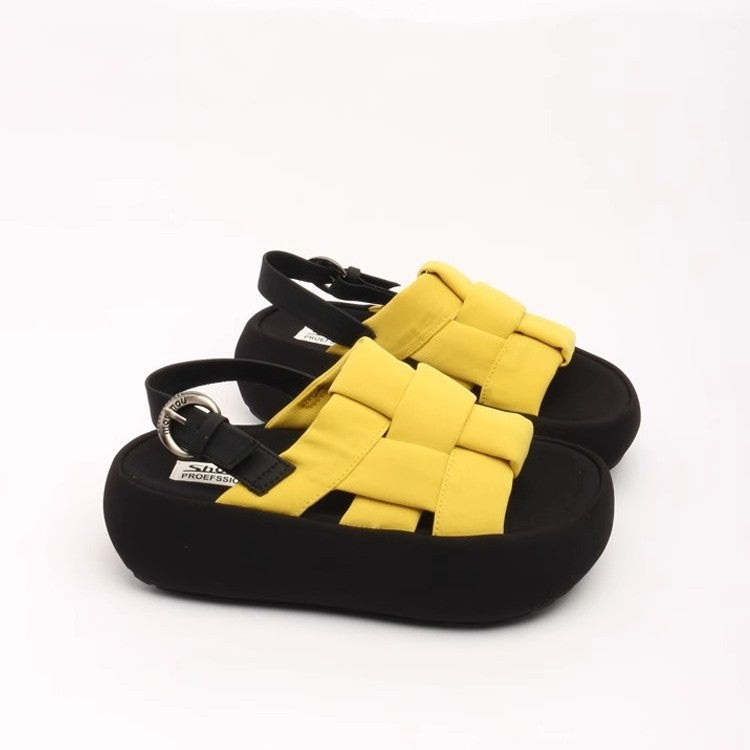 Damen modische Plateau-Sandalen mit elegantem Kreuzriemen und komfortablem Fußbett Drune