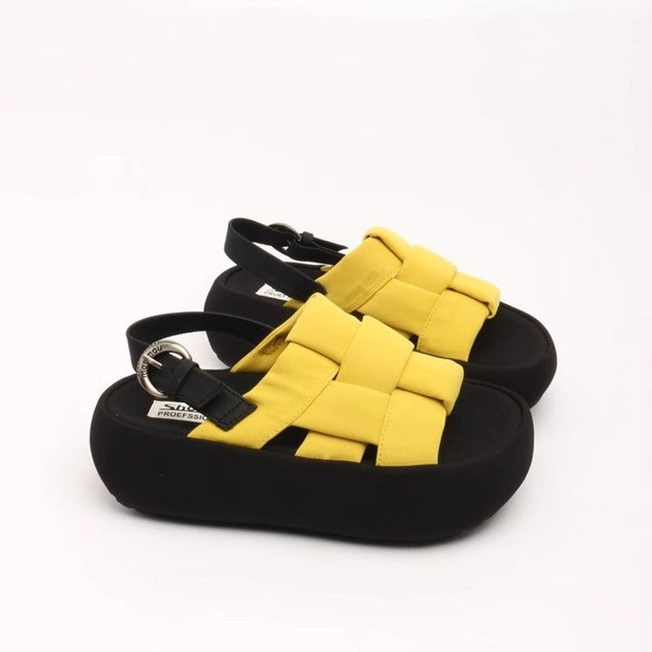 Damen modische Plateau-Sandalen mit elegantem Kreuzriemen und komfortablem Fußbett Drune