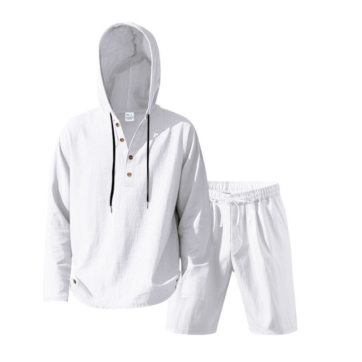 Herren lässiges Kapuzenshirt mit kurzer Hose im entspannten Stil Drune