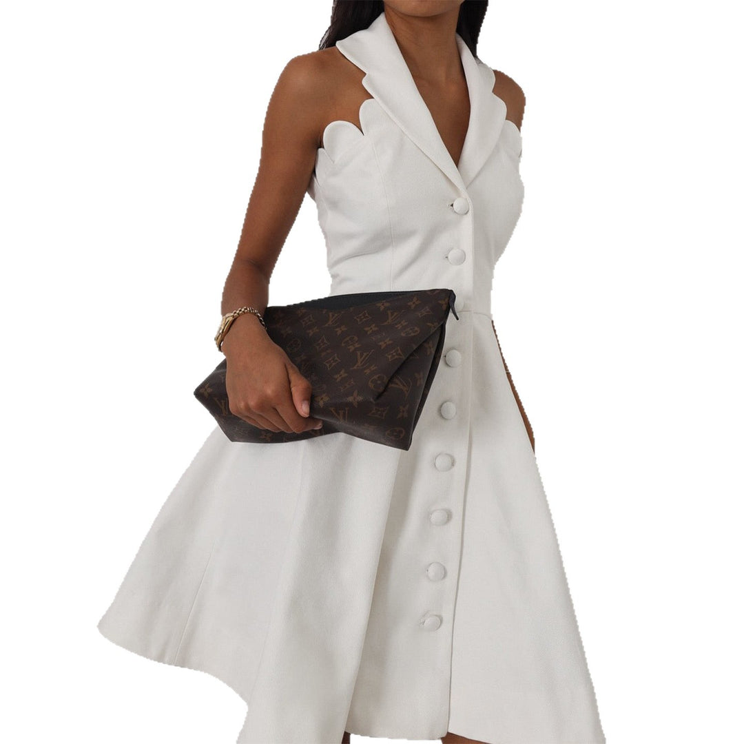 Damen Kleid mit schickem Kragen und Knopfdetails Drune