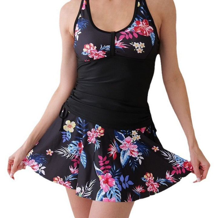Damen Tankini-Set mit floralem Rock und figurformendem Oberteil Drune
