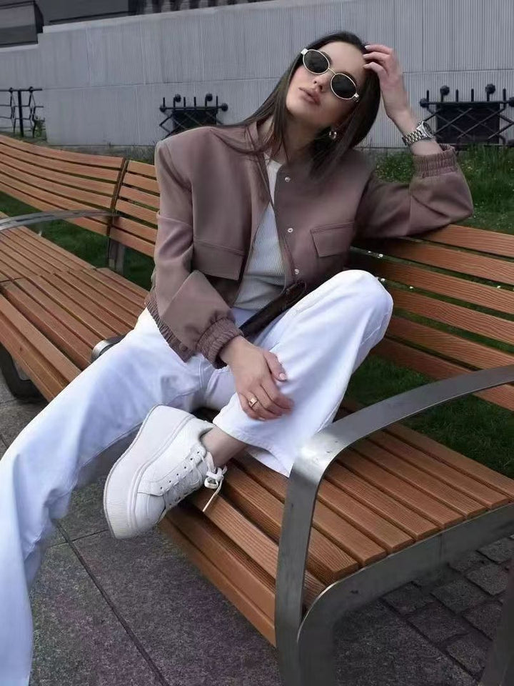 Damen kurze Utility-Jacke Drune