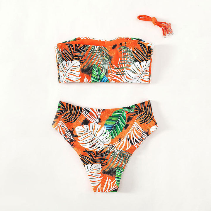 Damen Bandeau-Bikini mit hochgeschnittenem Unterteil Drune