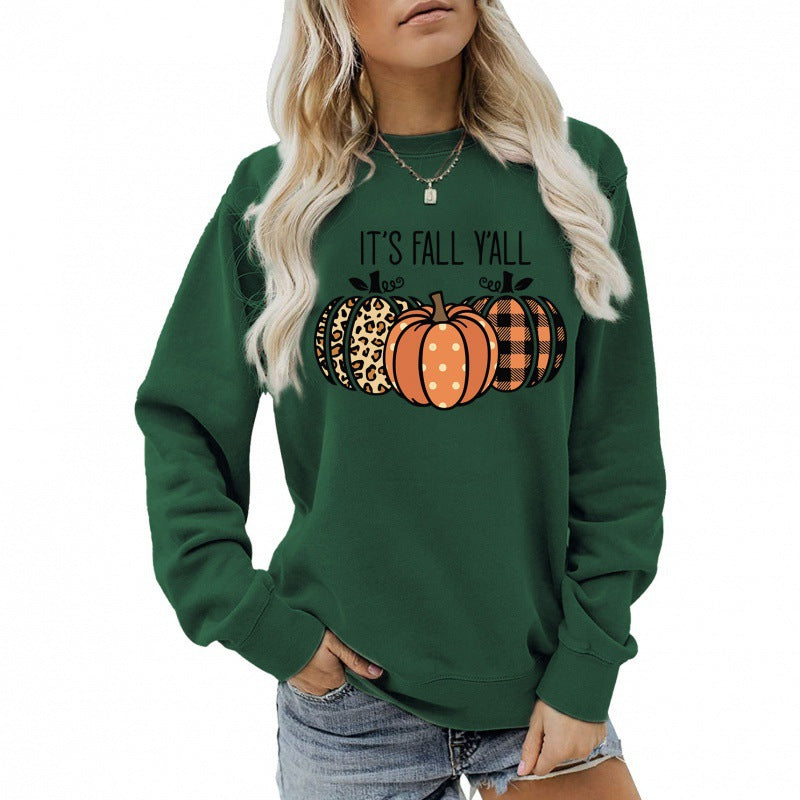 Damen Sweatshirt mit verspieltem Herbstmotiv und bequemer Passform Drune
