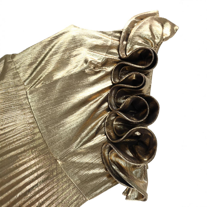 Damen elegantes schimmerndes Abendkleid mit Raffungen Drune