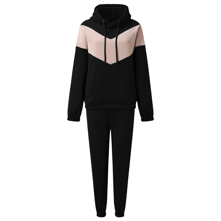 Damen sportliches Freizeit-Jogginganzug mit farblich abgesetztem Design Drune