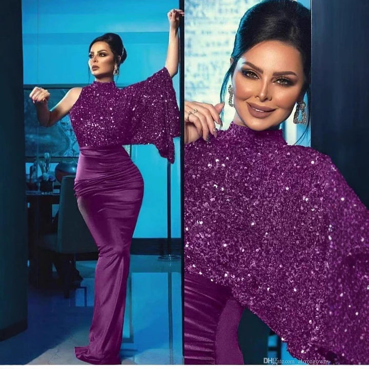 Damen Glamouröses Abendkleid mit schimmerndem Oberteil und elegantem Schnitt Drune