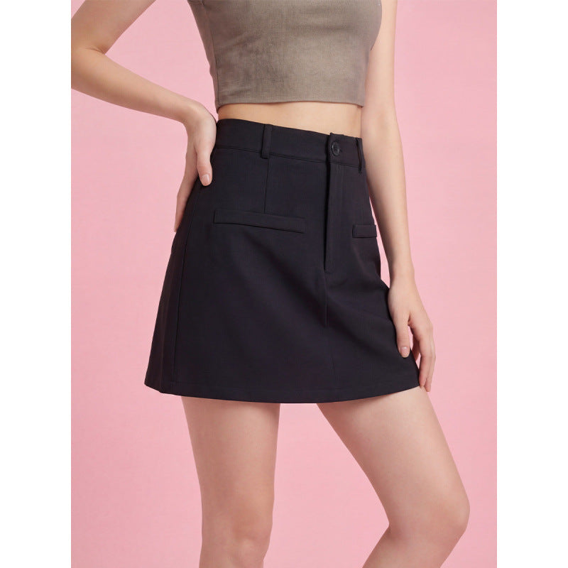 Damen Modischer Minirock mit eleganter Schnittführung und praktischen Taschen Drune