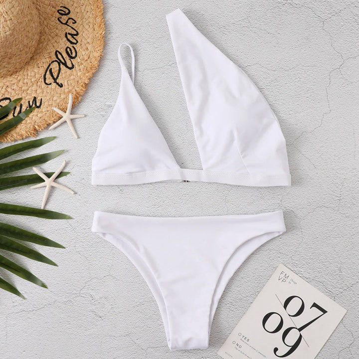 Damen Cut-Out Bikini mit asymmetrischem Oberteil und verstellbaren Trägern Drune