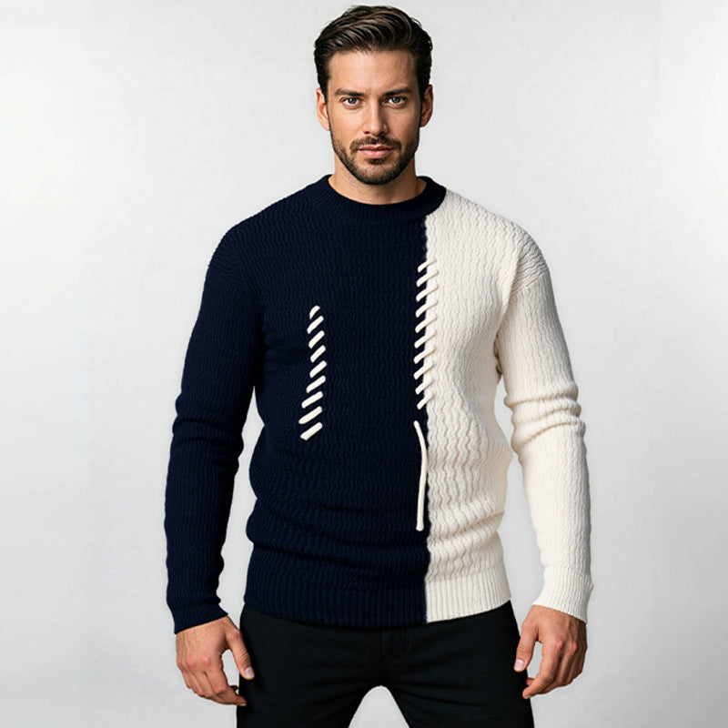 Herren modischer Pullover mit strukturiertem Design und einzigartigen Knotendetails Drune