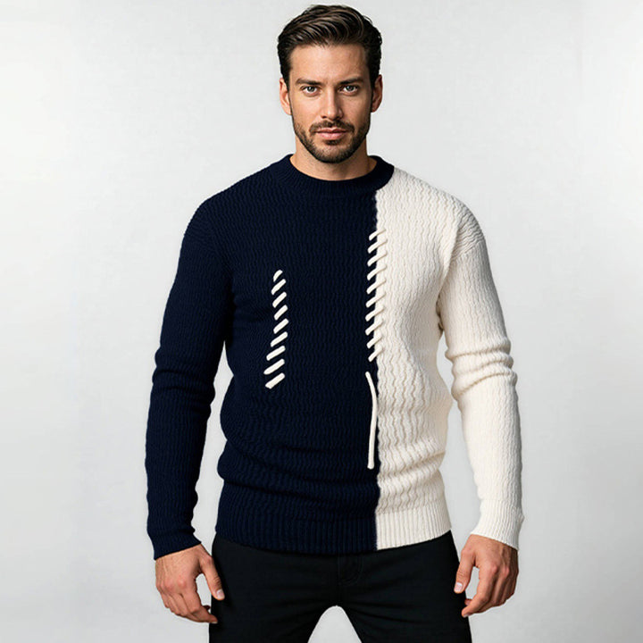 Herren modischer Pullover mit strukturiertem Design und einzigartigen Knotendetails Drune
