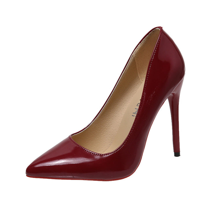 Damen nan spitzer bürotauglicher Pumps aus Lackoptik mit schmalem Stiletto und gepolstertem Komfortfußbett Drune