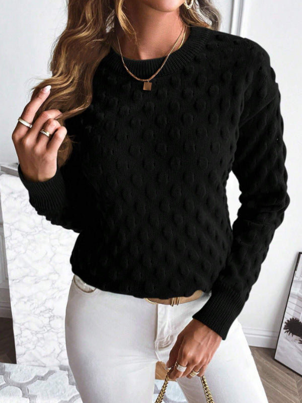 Damen Feinstrickpullover mit dekorativem Lochmuster und lässigem Schnitt Drune