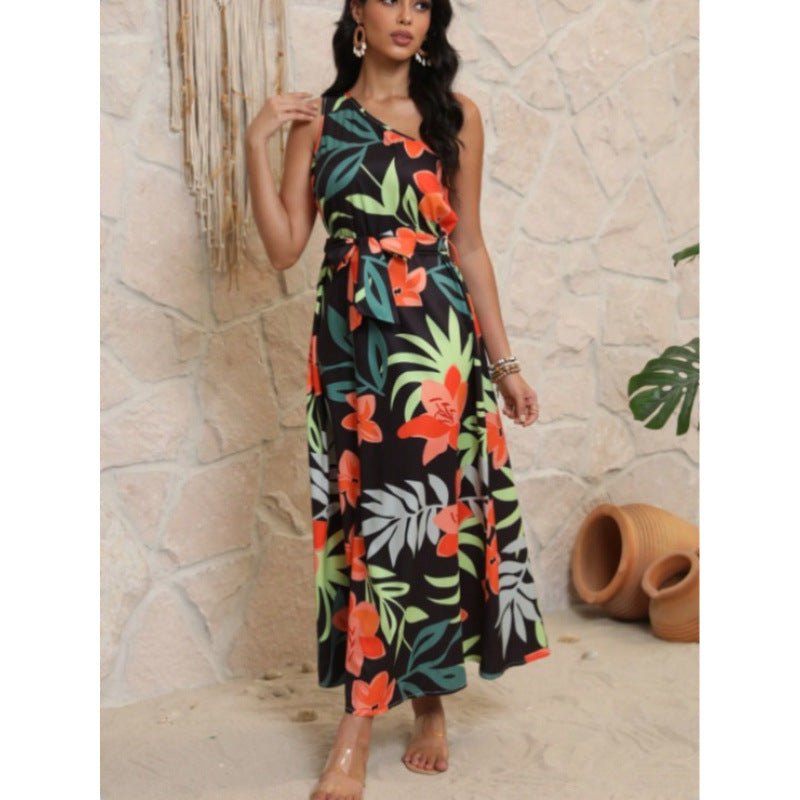 Damen Maxikleid mit floralem Design und schmalem Schnitt Drune