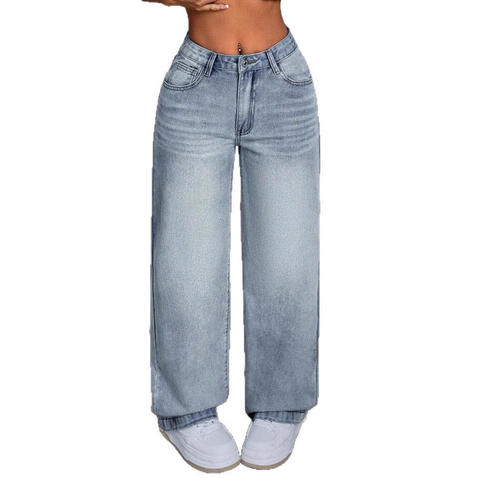 Damen Weite Jeanshose im Vintage-Stil Drune