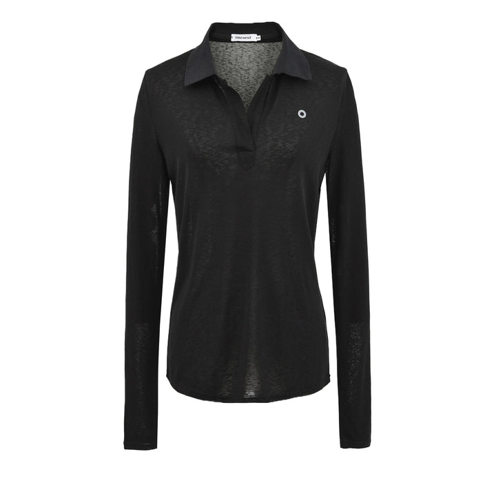 Damen Langarm-Polohemd mit modernem Kragen und hochqualitativem Materialmix Drune