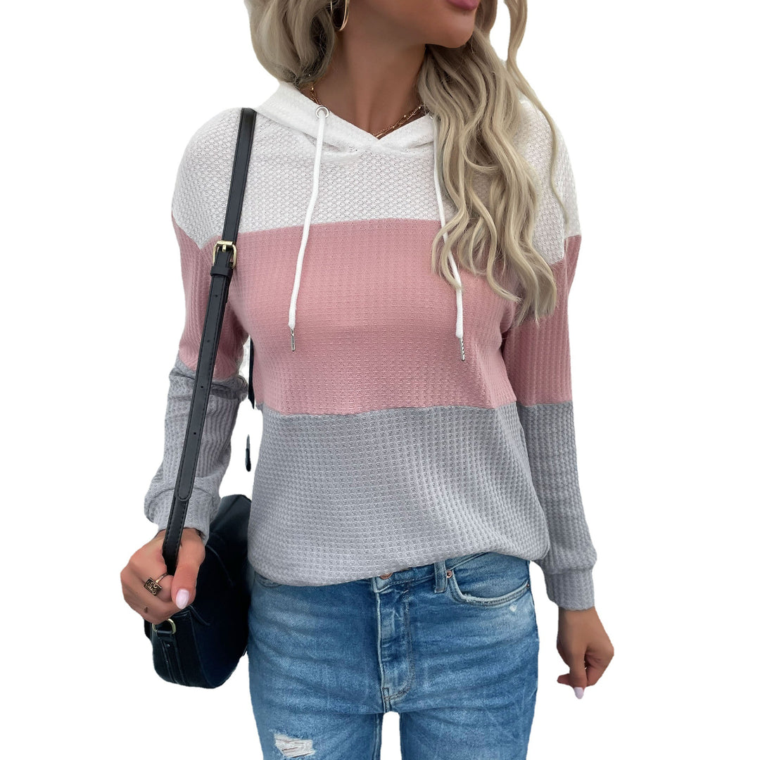 Damen Freizeit Hoodie mit strukturiertem Material und modischem Farbblockdesign Drune