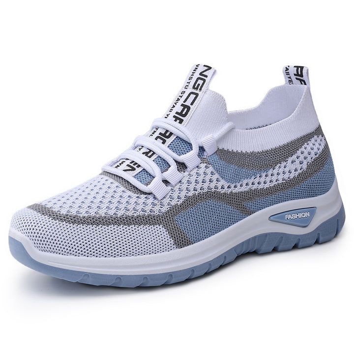 Damen nan sockenähnlicher Plateausneaker mit atmungsaktivem Strickoberteil und stoßdämpfender EVA-Sohle Drune