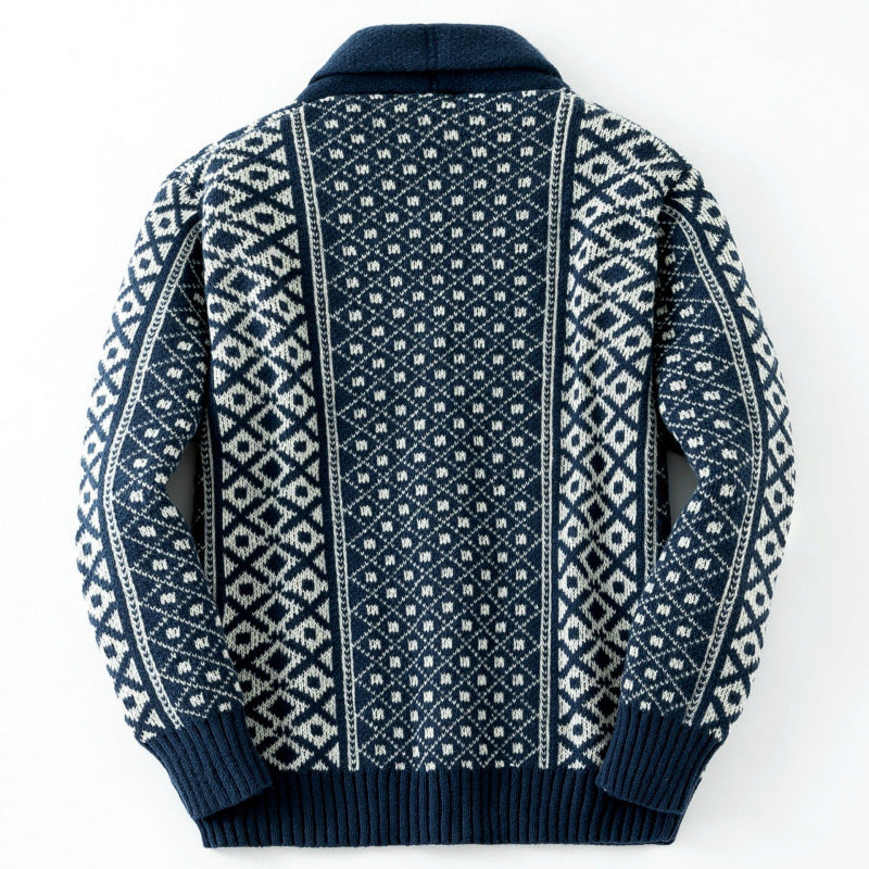 Herren Strickjacke mit traditionellem nordischem Muster Drune
