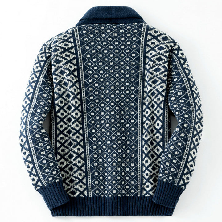 Herren Strickjacke mit traditionellem nordischem Muster Drune