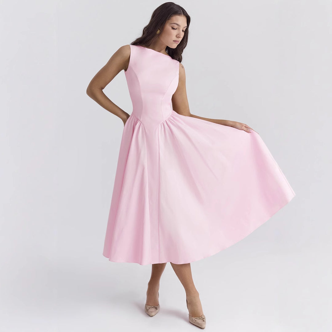 Damen Elegantes Midi-Kleid mit ausgefallenem Schnitt Drune