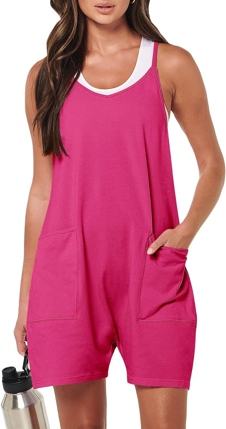 Damen sportlicher Jumpsuit mit praktischen Taschen und weitem Schnitt Drune