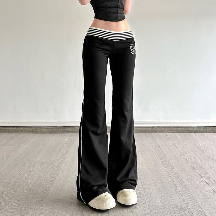 Damen Flared Jogginghose mit seitlichen Streifen Drune