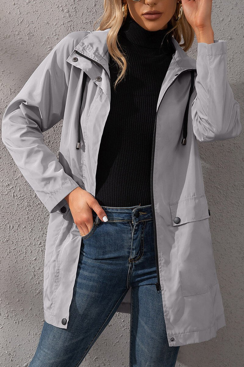 Drune | Kapuzen-Regenjacke - Verstellbare Taille - Wasserabweisend - Legere Oberbekleidung