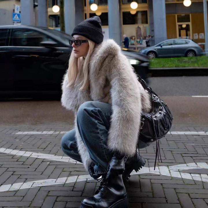 Damen Kuscheliger Winterjacke mit oversized Schnitt Drune