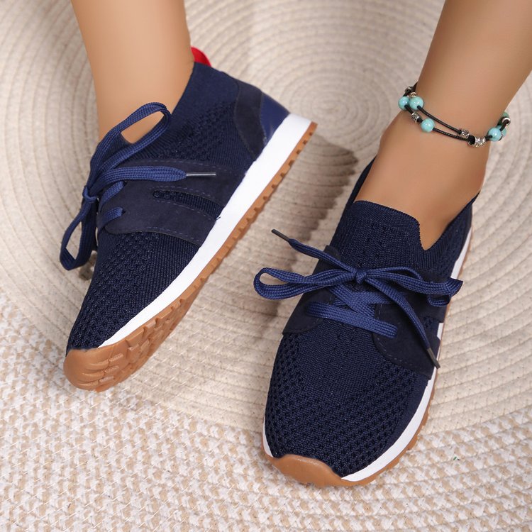 Damen Atmungsaktive Sport-Sneaker mit flexiblem Gummizug und rutschfester Sohle Drune