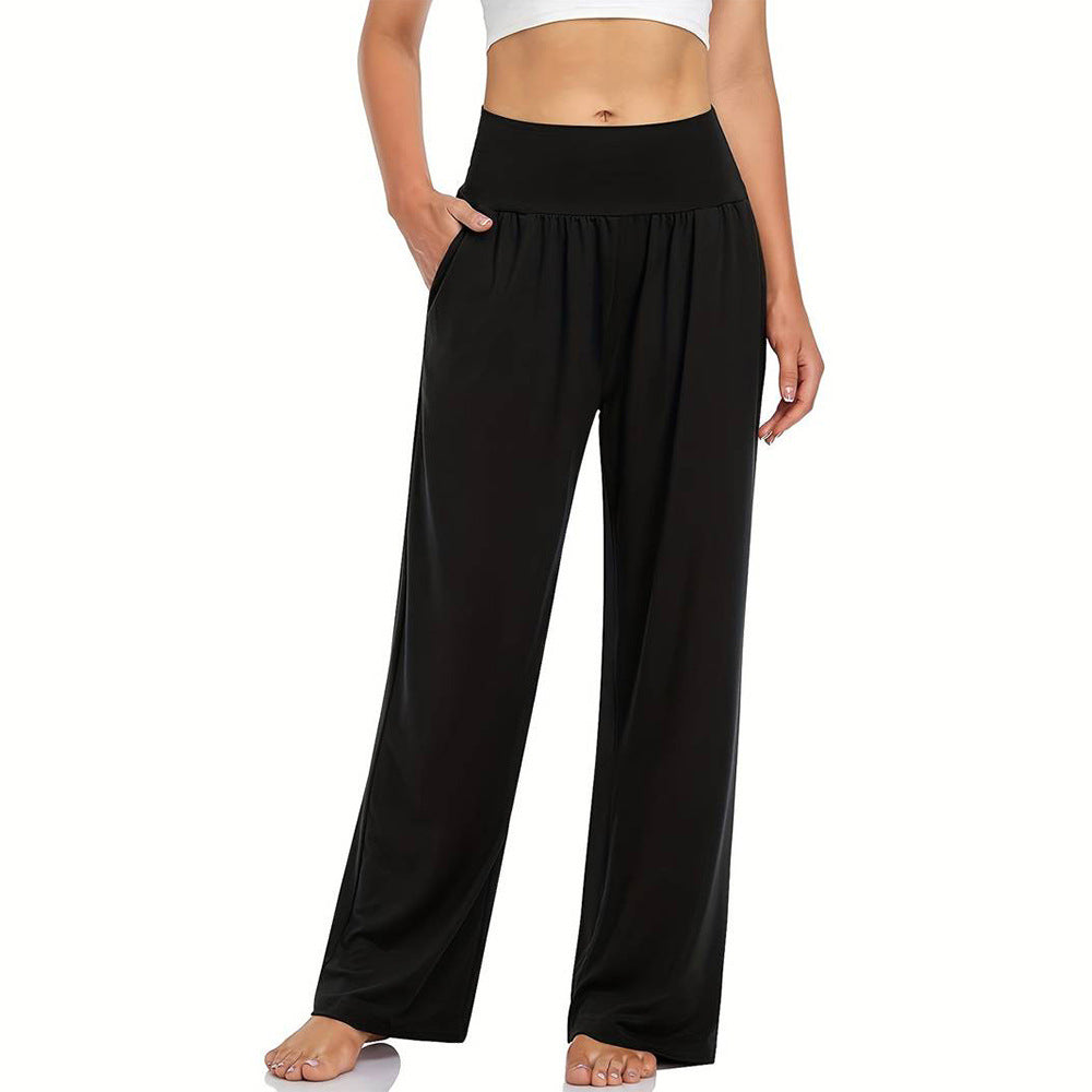 Damen weite Jersey-Hose mit elastischem Bund und hochtailliertem Design Drune