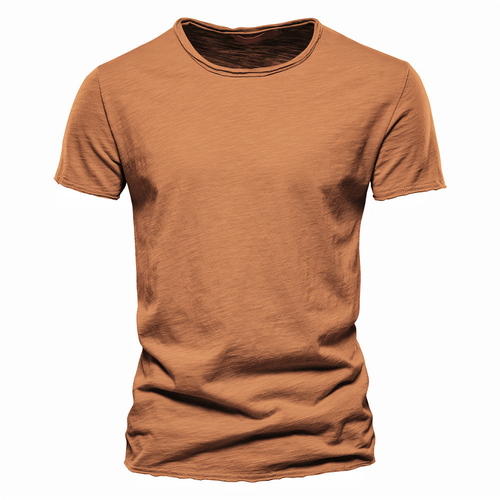 Herren nan leichtes Baumwolljersey Kurzarmshirt mit V-Ausschnitt und schmaler Passform Drune