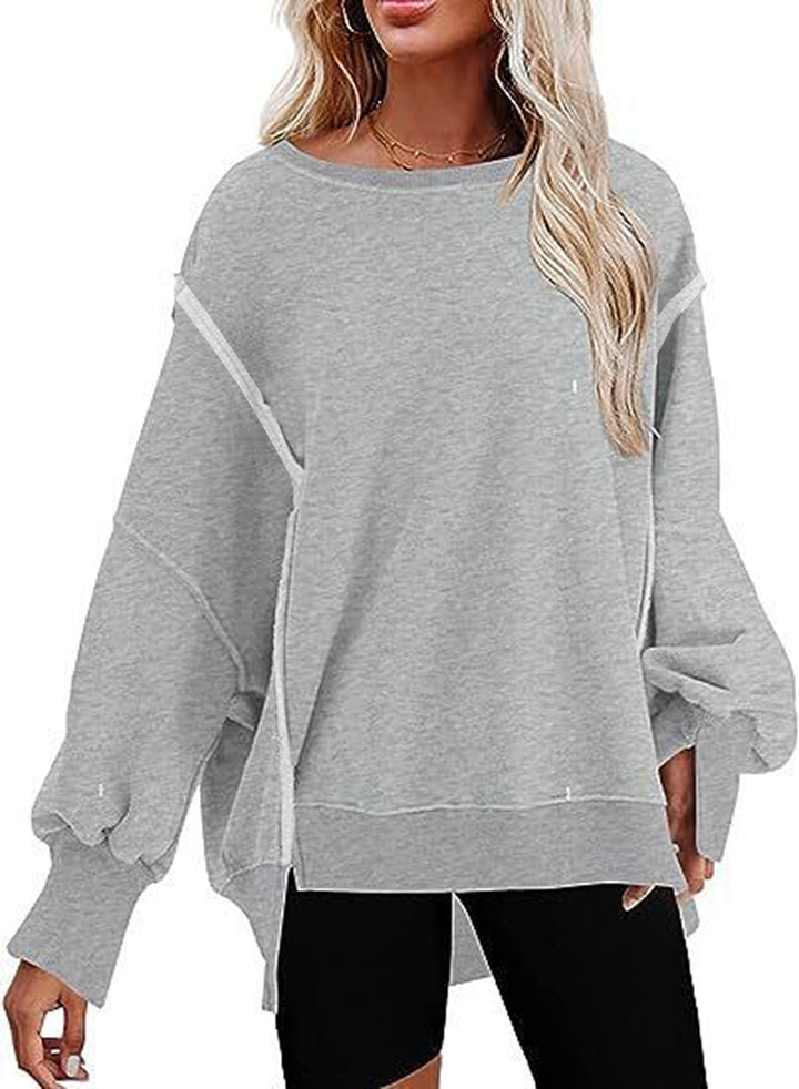 Damen Oversize Sweatshirt mit ballonartigen Ärmeln Drune