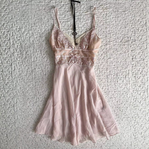 Damen Elegantes Nachthemd mit Spitzenverzierungen Drune