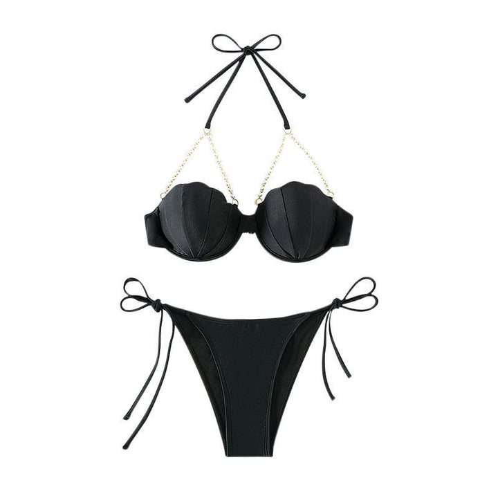 Damen Bikinioberteil mit eleganten Muschel-Details und verstellbaren Trägern Drune