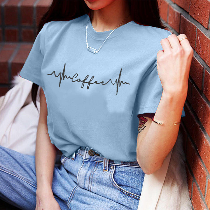 Damen T-Shirt mit kreativem Schriftzug und lässigem Schnitt Drune